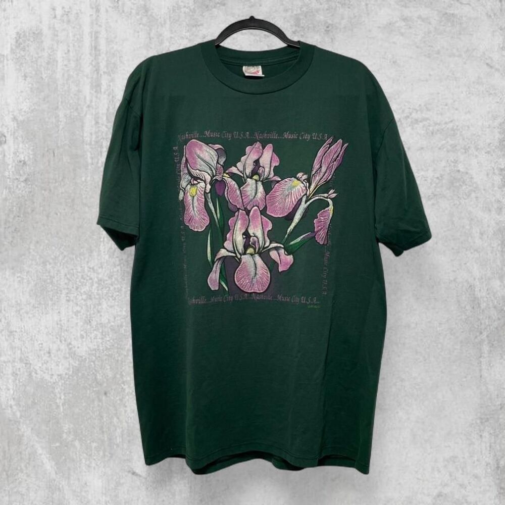 Vintage 90s Nashville “Music City USA” Graphic Tee | Jerzees | XL